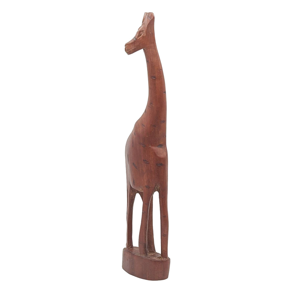 Vintage Hand Carved Wooden Giraffe Figurine Made in Kenya (Repaired)